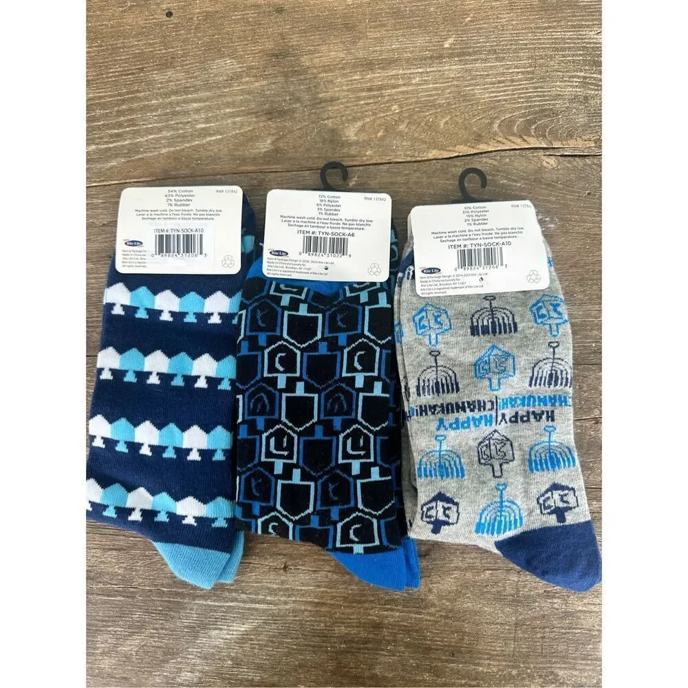 NWT (3) pairs of Chanukah Socks